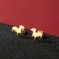 1 Pair Cute Basic Classic Style Dog Lion Cat Polishing Plating 304 Stainless Steel 18K Gold Plated Ear Studs sku image 29