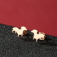 1 Pair Cute Basic Classic Style Dog Lion Cat Polishing Plating 304 Stainless Steel 18K Gold Plated Ear Studs sku image 30