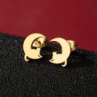 1 Pair Cute Basic Classic Style Dog Lion Cat Polishing Plating 304 Stainless Steel 18K Gold Plated Ear Studs sku image 32