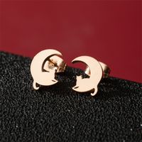 1 Pair Cute Basic Classic Style Dog Lion Cat Polishing Plating 304 Stainless Steel 18K Gold Plated Ear Studs sku image 31