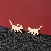 1 Pair Cute Basic Classic Style Dog Lion Cat Polishing Plating 304 Stainless Steel 18K Gold Plated Ear Studs sku image 40