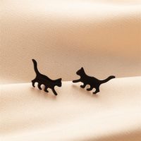 1 Pair Cute Basic Classic Style Dog Lion Cat Polishing Plating 304 Stainless Steel 18K Gold Plated Ear Studs sku image 41