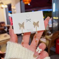 1 Paar Mode Geometrisch Schmetterling Bogenknoten Imitationsperle Legierung Strass Ohrringe sku image 24