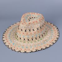 Women's Lady Simple Style Geometric Big Eaves Straw Hat sku image 1