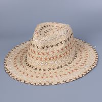 Women's Lady Simple Style Geometric Big Eaves Straw Hat sku image 3