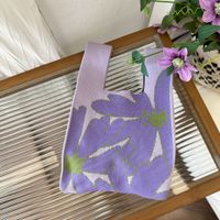 Women's Small Polyester Floral Tulip Streetwear Square Open Handbag sku image 16
