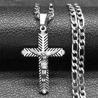 IG Style Simple Style Human Cross 304 Stainless Steel Inlay Zircon Unisex Pendant Necklace sku image 1