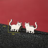 1 Pair Cute Basic Sweet Animal Cat Polishing Plating 304 Stainless Steel 18K Gold Plated Ear Studs sku image 4