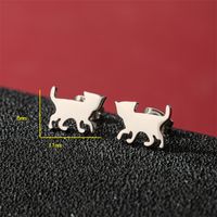 1 Pair Cute Basic Sweet Animal Cat Polishing Plating 304 Stainless Steel 18K Gold Plated Ear Studs sku image 5
