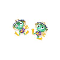 1 Pair Cartoon Style Frog Enamel Zinc Alloy Ear Studs main image 3