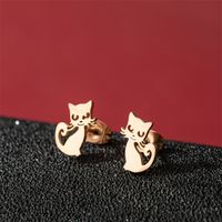 1 Pair Cute Basic Sweet Animal Cat Polishing Plating 304 Stainless Steel 18K Gold Plated Ear Studs sku image 17