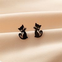 1 Pair Cute Basic Sweet Animal Cat Polishing Plating 304 Stainless Steel 18K Gold Plated Ear Studs sku image 18