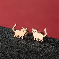 1 Pair Cute Basic Sweet Animal Cat Polishing Plating 304 Stainless Steel 18K Gold Plated Ear Studs sku image 20