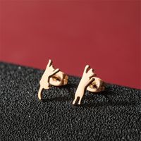 1 Pair Cute Basic Sweet Animal Cat Polishing Plating 304 Stainless Steel 18K Gold Plated Ear Studs main image 10