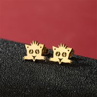 1 Pair Cute Basic Sweet Animal Cat Polishing Plating 304 Stainless Steel 18K Gold Plated Ear Studs sku image 28