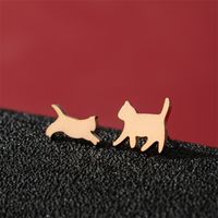 1 Pair Cute Basic Sweet Animal Cat Polishing Plating 304 Stainless Steel 18K Gold Plated Ear Studs sku image 32
