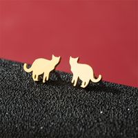 1 Pair Cute Basic Sweet Animal Cat Polishing Plating 304 Stainless Steel 18K Gold Plated Ear Studs sku image 34