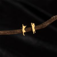 1 Pair Cute Basic Sweet Animal Cat Polishing Plating 304 Stainless Steel 18K Gold Plated Ear Studs main image 5