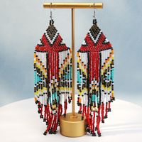 1 Pair Simple Style Classic Style Color Block Beaded Alloy Seed Bead Drop Earrings main image 1