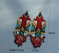 1 Pair Simple Style Classic Style Color Block Beaded Alloy Seed Bead Drop Earrings main image 3