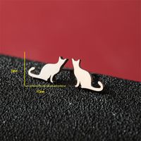 1 Pair Cute Modern Style Sweet Cat Tiger Spider Polishing Plating 304 Stainless Steel 18K Gold Plated Ear Studs sku image 1