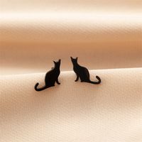 1 Pair Cute Modern Style Sweet Cat Tiger Spider Polishing Plating 304 Stainless Steel 18K Gold Plated Ear Studs sku image 12