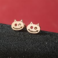 1 Pair Cute Modern Style Sweet Cat Tiger Spider Polishing Plating 304 Stainless Steel 18K Gold Plated Ear Studs sku image 17