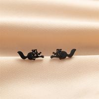 1 Pair Cute Modern Style Sweet Cat Tiger Spider Polishing Plating 304 Stainless Steel 18K Gold Plated Ear Studs sku image 21