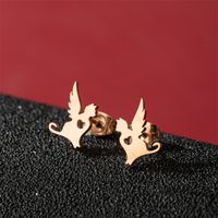 1 Pair Cute Modern Style Sweet Cat Tiger Spider Polishing Plating 304 Stainless Steel 18K Gold Plated Ear Studs sku image 23