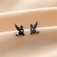 1 Pair Cute Modern Style Sweet Cat Tiger Spider Polishing Plating 304 Stainless Steel 18K Gold Plated Ear Studs sku image 24