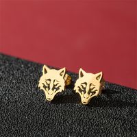 1 Pair Cute Modern Style Sweet Cat Tiger Spider Polishing Plating 304 Stainless Steel 18K Gold Plated Ear Studs main image 9