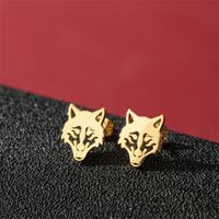 1 Paire Mignon Style Moderne Sucré Chat Tigre Araignée Polissage Placage Acier Inoxydable 304 Plaqué Or 18K Boucles D'Oreilles sku image 25