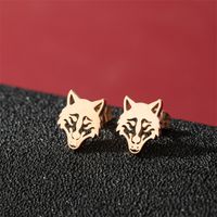 1 Pair Cute Modern Style Sweet Cat Tiger Spider Polishing Plating 304 Stainless Steel 18K Gold Plated Ear Studs main image 8