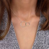 Kupfer IG-Stil Einfacher Stil Kreis Halskette Mit Anhänger main image 5