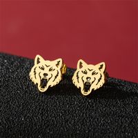 1 Paire Mignon Style Moderne Sucré Chat Tigre Araignée Polissage Placage Acier Inoxydable 304 Plaqué Or 18K Boucles D'Oreilles sku image 28