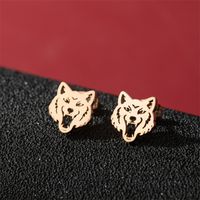 1 Pair Cute Modern Style Sweet Cat Tiger Spider Polishing Plating 304 Stainless Steel 18K Gold Plated Ear Studs sku image 29