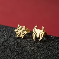 1 Par Lindo Estilo Moderno Dulce Gato Tigre Araña Pulido Enchapado Acero Inoxidable 304 Chapados en oro de 18k Pendientes sku image 31