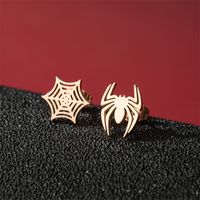 1 Pair Cute Modern Style Sweet Cat Tiger Spider Polishing Plating 304 Stainless Steel 18K Gold Plated Ear Studs sku image 32