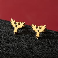 1 Pair Cute Modern Style Sweet Cat Tiger Spider Polishing Plating 304 Stainless Steel 18K Gold Plated Ear Studs sku image 34