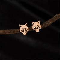 1 Pair Cute Modern Style Sweet Cat Tiger Spider Polishing Plating 304 Stainless Steel 18K Gold Plated Ear Studs main image 4