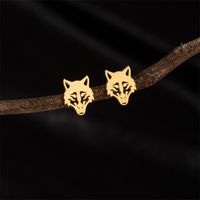 1 Pair Cute Modern Style Sweet Cat Tiger Spider Polishing Plating 304 Stainless Steel 18K Gold Plated Ear Studs main image 6
