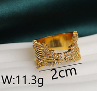 Copper 18K Gold Plated Basic Modern Style Classic Style Plating Inlay Irregular Zircon Open Rings main image 2
