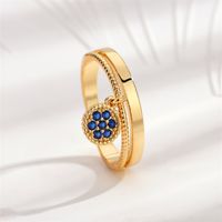 Copper 18K Gold Plated Simple Style Plating Inlay Solid Color Zircon Rings main image 3