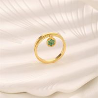 Copper 18K Gold Plated Simple Style Plating Inlay Solid Color Zircon Rings main image 5