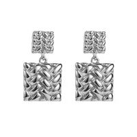 1 Pair Casual Simple Style Square Solid Color Plating 304 Stainless Steel 14K Gold Plated Drop Earrings sku image 2