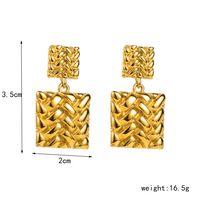 1 Pair Casual Simple Style Square Solid Color Plating 304 Stainless Steel 14K Gold Plated Drop Earrings sku image 1