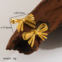 304 Stainless Steel 18K Gold Plated IG Style Sweet Artistic Polishing Butterfly Bow Knot Rings Earrings Necklace sku image 62