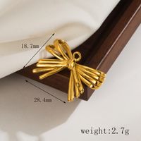 304 Stainless Steel 18K Gold Plated IG Style Sweet Artistic Polishing Butterfly Bow Knot Rings Earrings Necklace sku image 17