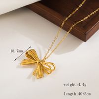 304 Stainless Steel 18K Gold Plated IG Style Sweet Artistic Polishing Butterfly Bow Knot Rings Earrings Necklace sku image 42