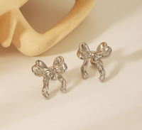 304 Stainless Steel 18K Gold Plated IG Style Sweet Artistic Polishing Butterfly Bow Knot Rings Earrings Necklace sku image 48